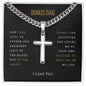 BONUS DAD - True Bond, Father & Daughter - Artisan Cross on Cuban Chain Necklace
