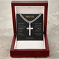 BONUS DAD - True Bond, Father & Son - Artisan Cross on Cuban Chain Necklace