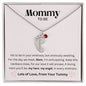 Mommy To Be - Lots of Love, From Your Tummy - Custom Baby Foot Necklace with Birthstone