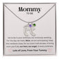 Mommy To Be - Lots of Love, From Your Tummy - Custom Baby Feet Necklace with Birthstone
