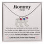 Mommy To Be - Lots of Love, From Your Tummy - Custom Baby Feet Necklace with Birthstone