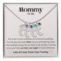Mommy To Be - Lots of Love, From Your Tummy - Custom Baby Feet Necklace with Birthstone