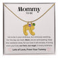 Mommy To Be - Lots of Love, From Your Tummy - Custom Baby Feet Necklace with Birthstone