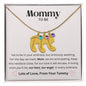 Mommy To Be - Lots of Love, From Your Tummy - Custom Baby Feet Necklace with Birthstone