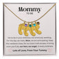 Mommy To Be - Lots of Love, From Your Tummy - Custom Baby Feet Necklace with Birthstone