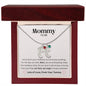 Mommy To Be - Lots of Love, From Your Tummy - Custom Baby Feet Necklace with Birthstone