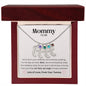 Mommy To Be - Lots of Love, From Your Tummy - Custom Baby Feet Necklace with Birthstone