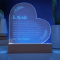To My Wife | Love Illuminated Acrylic Heart Plaque with LED