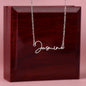 To My Beautiful Daughter, Love Mom - Signature Style Name Necklace